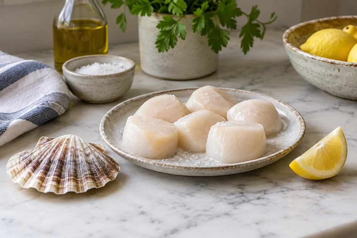 Морские гребешки для масляной подачи с ньокки