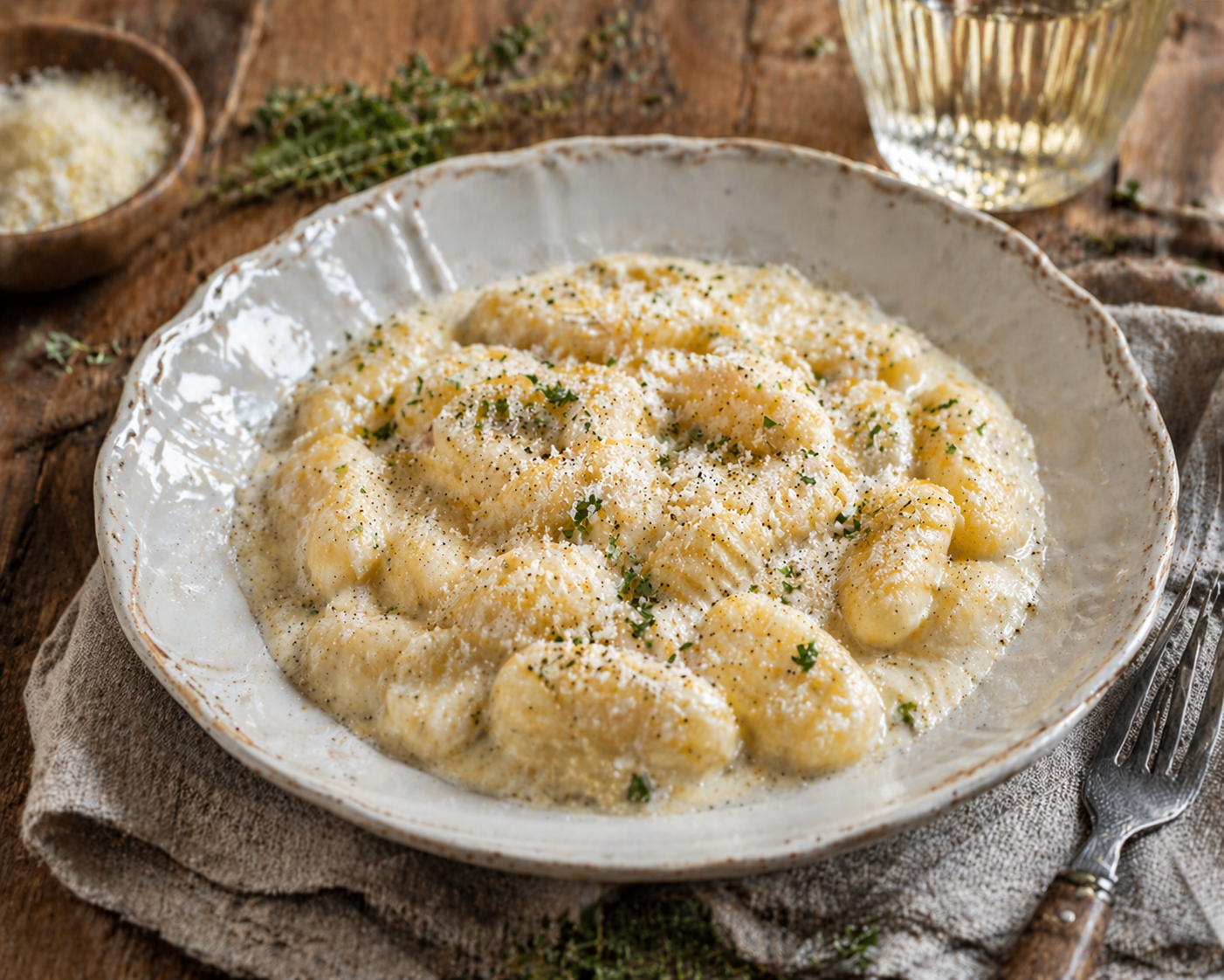 Классические ньокки со сливочным соусом