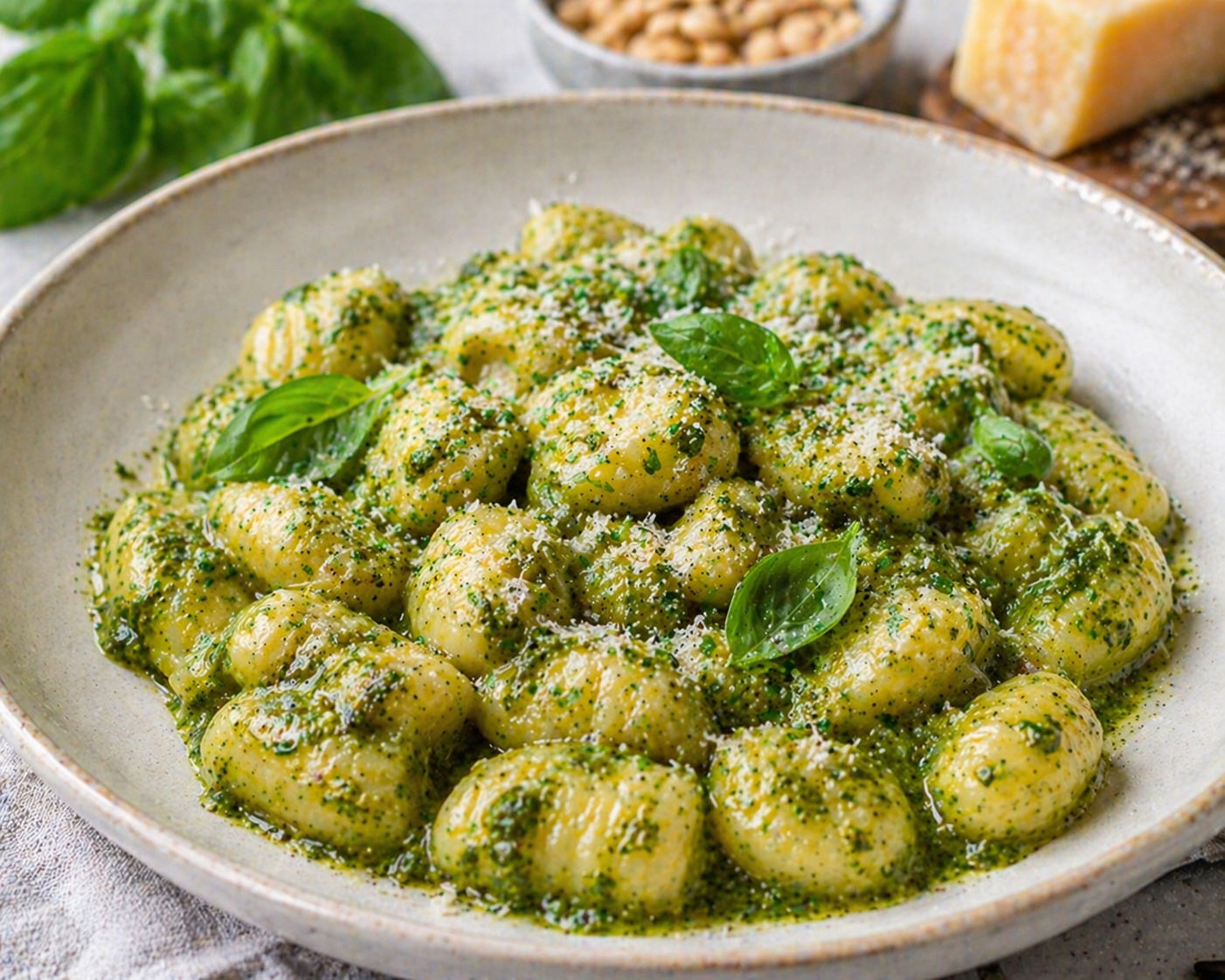 Картофельные ньокки с соусом песто